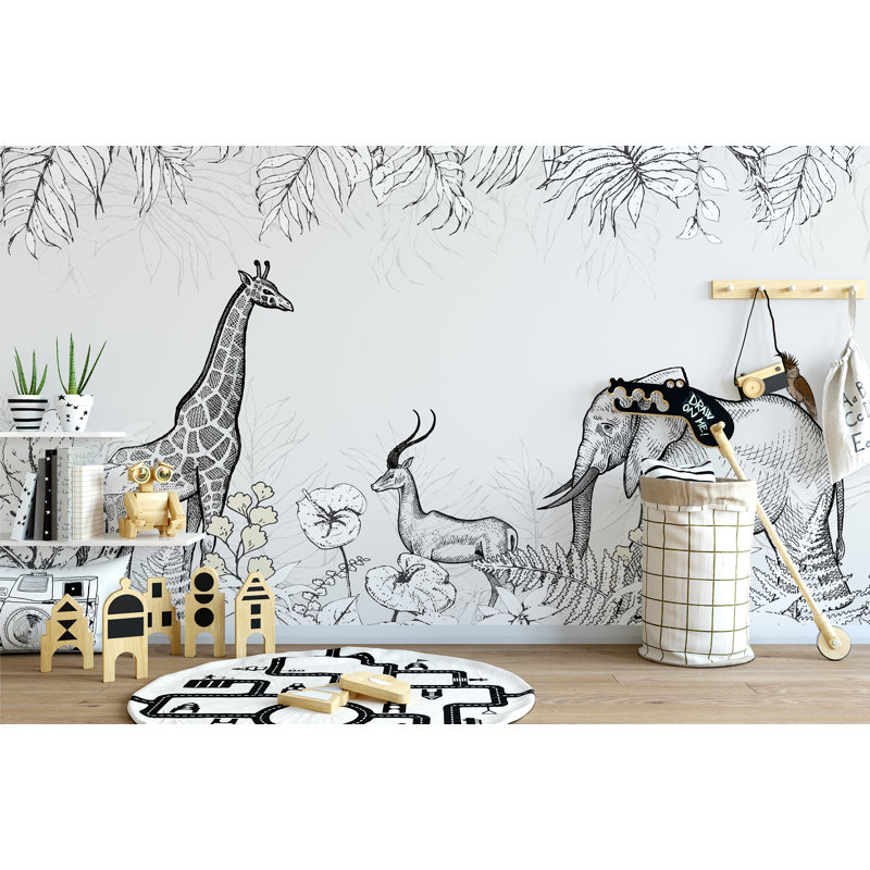 Papier peint animaux Safari, L 27,96 po x l 39 po