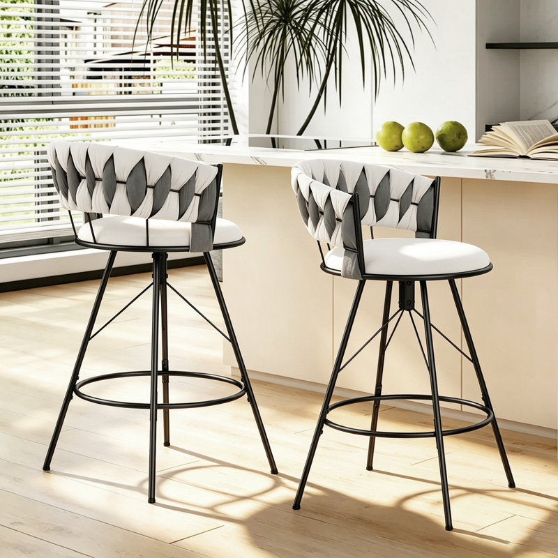 Upholstered Counter Bar Stools, Ivy & Grey, Bar Stool (30" Seat Height)