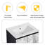 Meuble-lavabo mural de 24 pouces de qualité minimaliste avec lavabo en céramique et armoires latérales