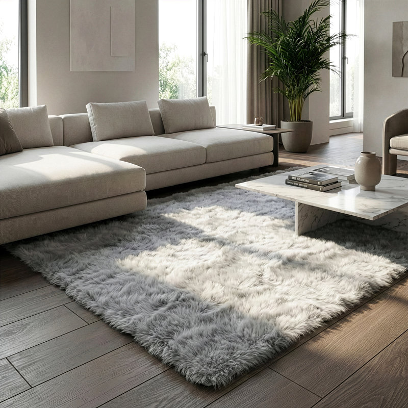 Malissie Faux Fur Indoor Rug, Rectangle 4'10" x  8'