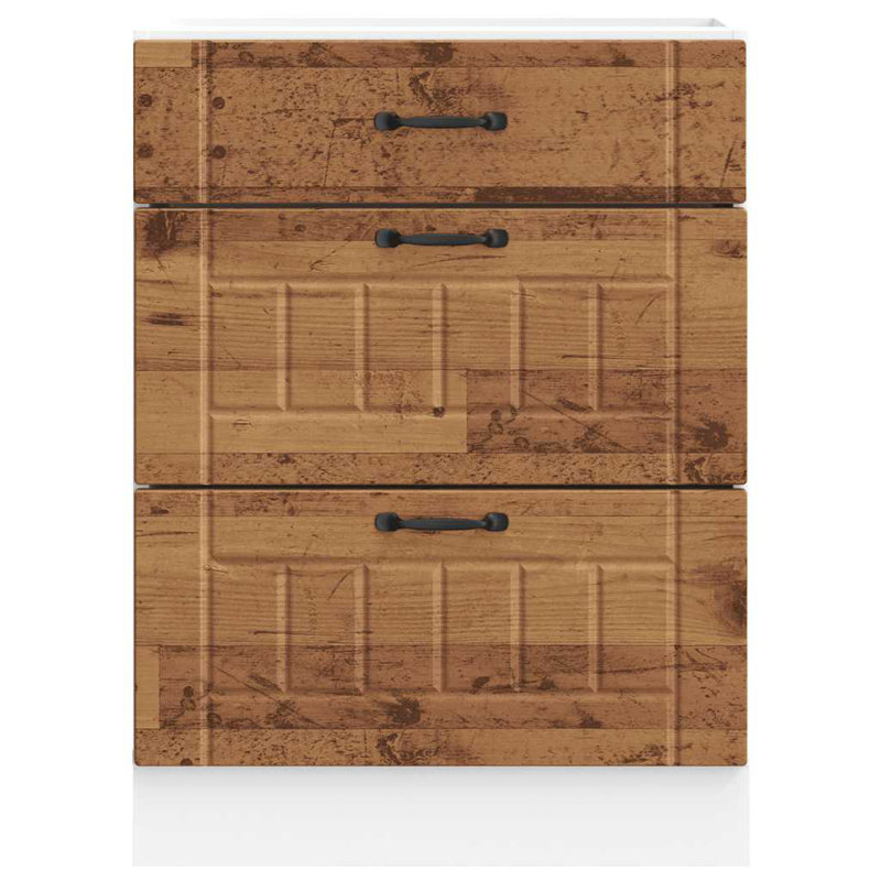 Pieds réglables en bois d'ingénierie vidaXL, H 32,1 po x l 23,6 po x P 18,1 po, Bois ancien