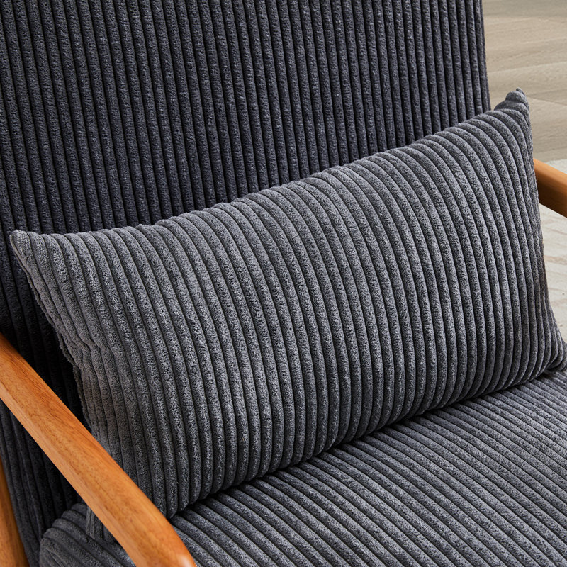 Fauteuil d'appoint Corduroy, Velours côtelé gris foncé