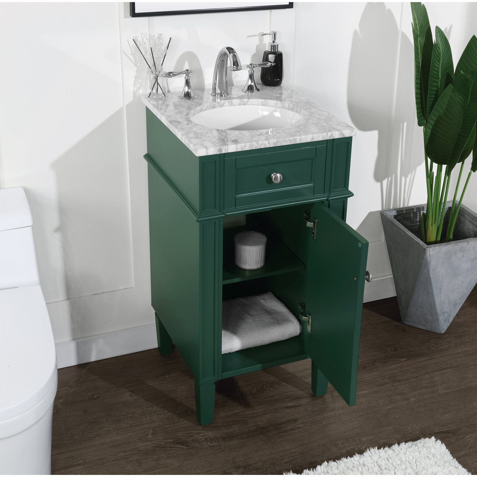 Rivers 18'' Single Bathroom Vanity, Green