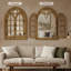 Miroir de fenêtre arqué en bois massif avec portes qui s'ouvrent - Miroir mural de ferme pour meuble-lavabo, miroir décoratif rustique-2093520690-2093520689