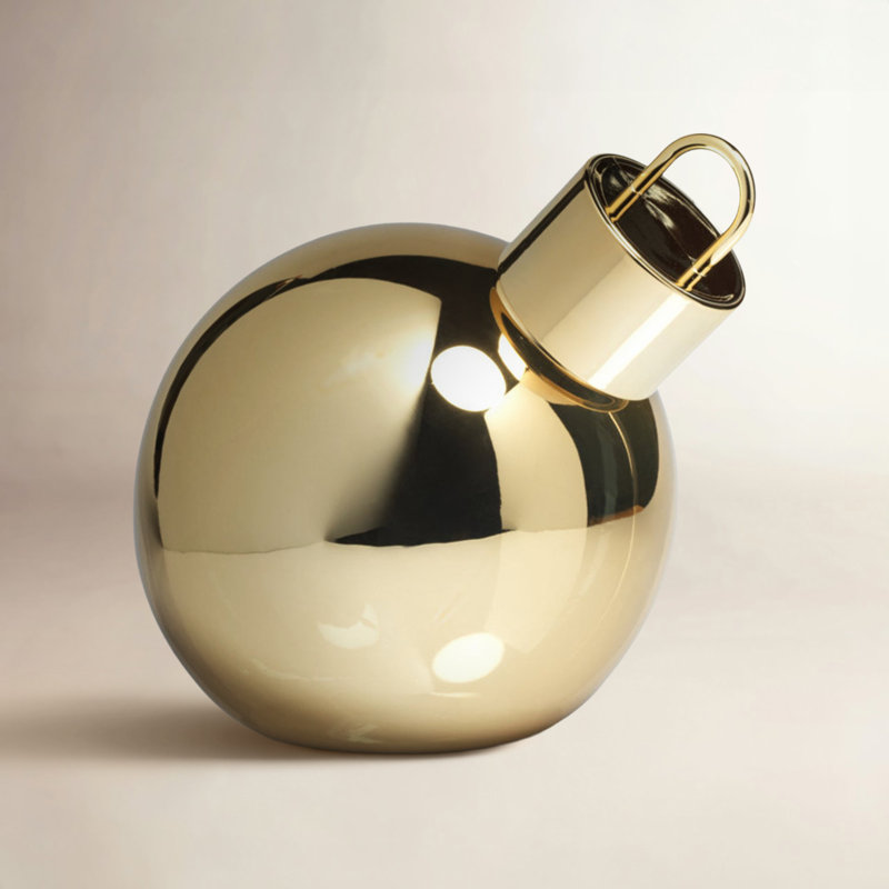 Ornement boule en verre, H 7,75 po x l 7,75 po x P 7,75 po, Or