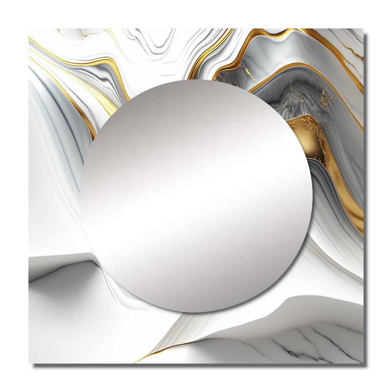 Milvi - Miroir carré abstrait pour décoration murale, 36 po x 36 po