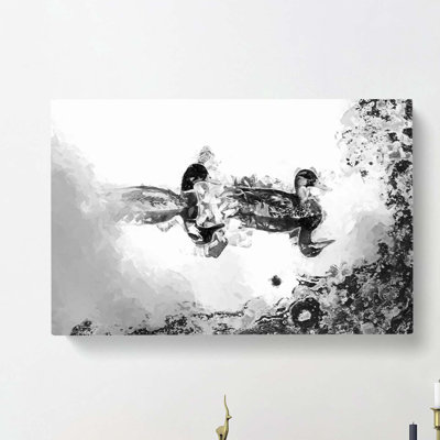Mallard Ducks In Abstract - Wrapped Canvas