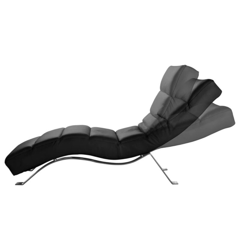 Edena Upholstered Chaise Lounge, Black