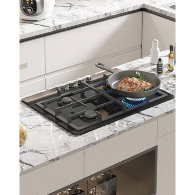 Tabu Built-in GAS Cooktop, Stainless Steel GAS Stove Countertop, Easy to Clean (4 Burners) Color: Stainless Steel 410071110WTA
