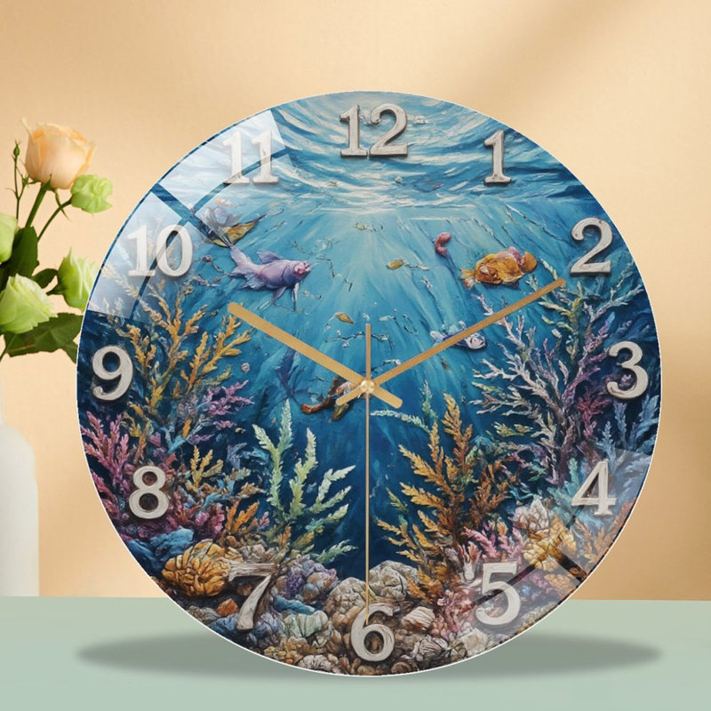 Horloge murale en verre 12 po