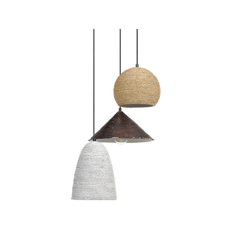 Endrick 3 - Light Matte Black Cluster Pendant