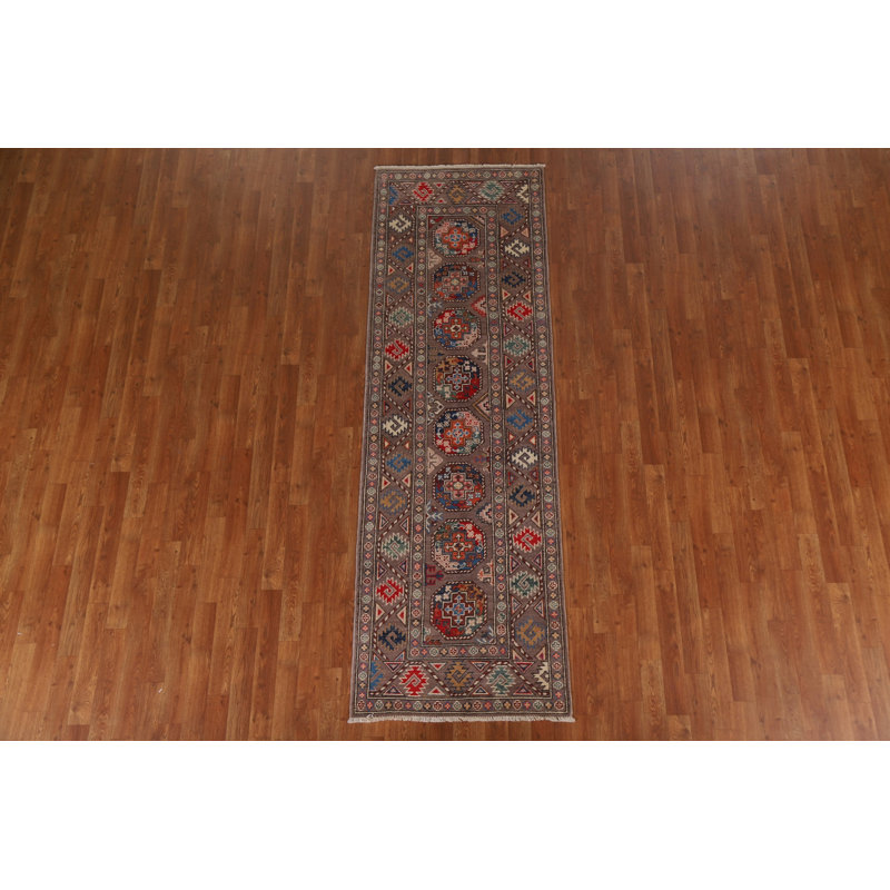 Tapis de couloir oriental fait à la main Kazak 3 x 8