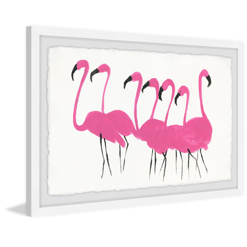 Pink Flamingo Lead by Parvez Taj - Single Picture Frame Painting, 38cm H x 45cm W