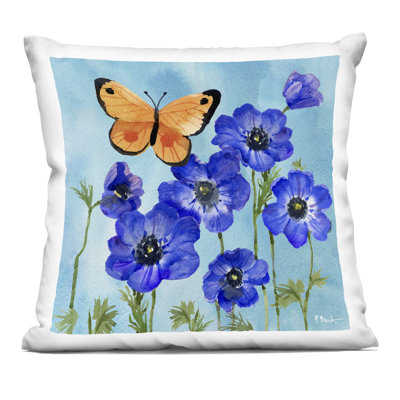 Poetic Monarch Butterfly Design by Paul Brent Throw Pillow
