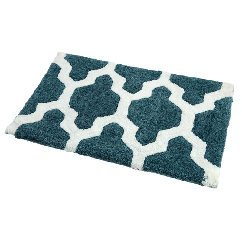 Kutz Non-Slip Bath Rug, Aqua Blue