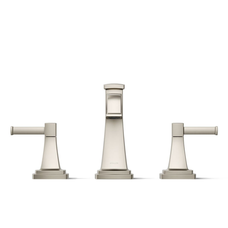 Riff Widespread Bathroom Sink Faucet, 0.5 GPM, Vibrant Brushed Moderne Brass