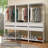 Madesa Wardrobe Clothes Storage Rack with 6 Drawers and Hanging Spaces 82"L Multiuse Modular Cabinet for Bedroom Organization - White-2041812548