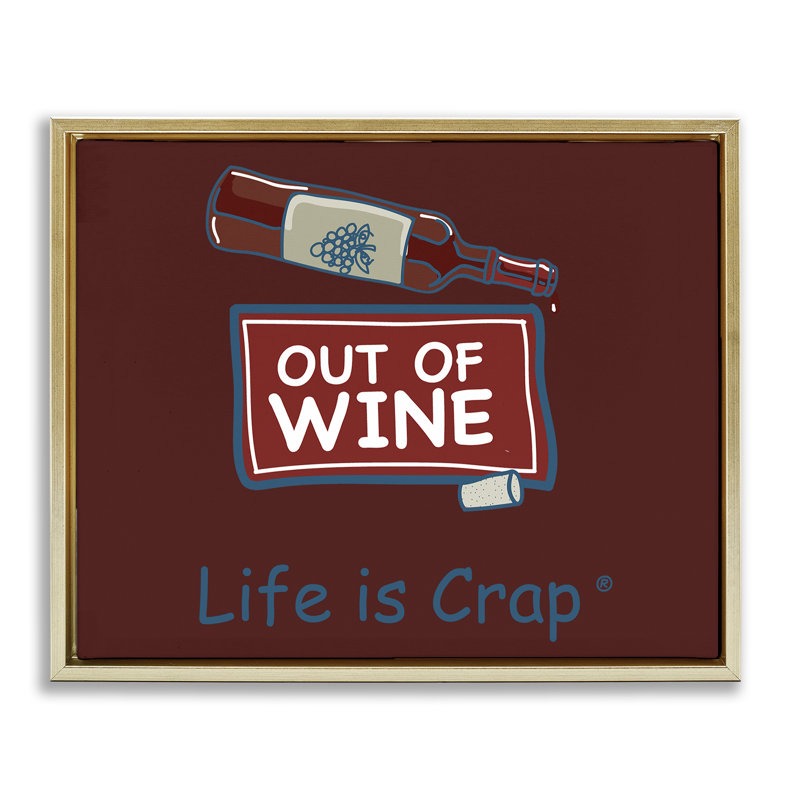 «Out Of Wine Bottle Floater» par LIC, Cadre flottant métallique doré, H 25 po x l 31 po