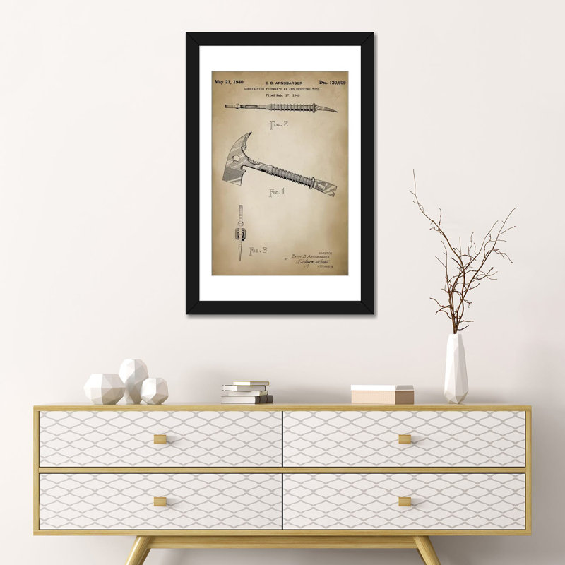 « pompier ix », impression sur toile, Papier d'art encadré noir, H 24 po x l 16 po x P 1 po, Blanc