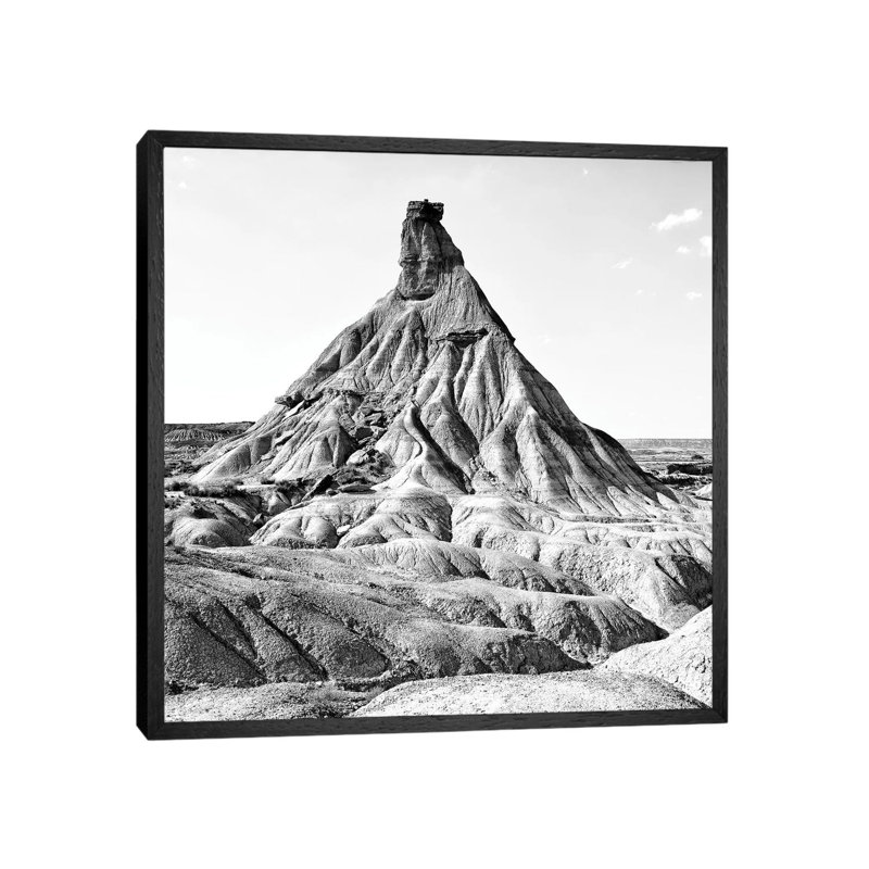 Bardenas Reales B&W by Philippe Hugonnard - Floater Frame Square Print on Canvas, 45.72 cm H x 45.72 cm W