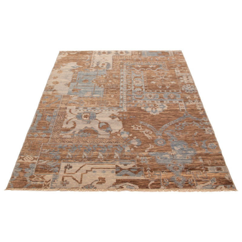 Tapis unique noué à la main brun mystique 6 pi 6 po x 9 pi 11 po One Of Kind