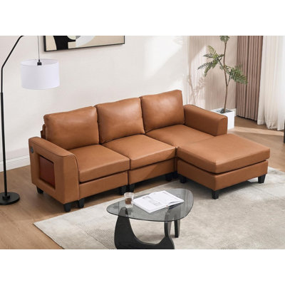 Canapé modulaire modulaire avec table d'appoint pliable / port USB pour appartement