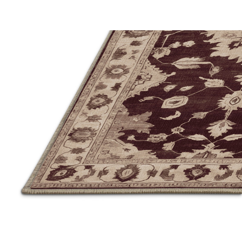 Machine Washable Overdyed Beige Area Rug, Square 3'