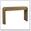 Table d'entrée avec finition grain de bois naturel, conception cannelée, plateau ovale et 2 tiroirs pour un décor moderne-421242496