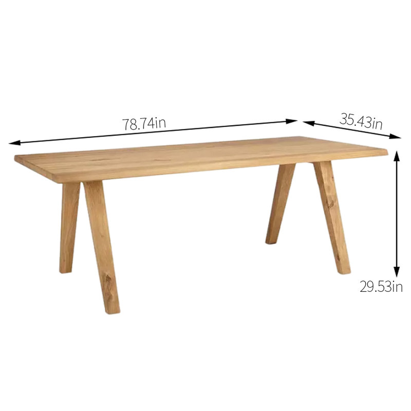 Solid wood simple dining table, L 35,43 po x L 78,74 po