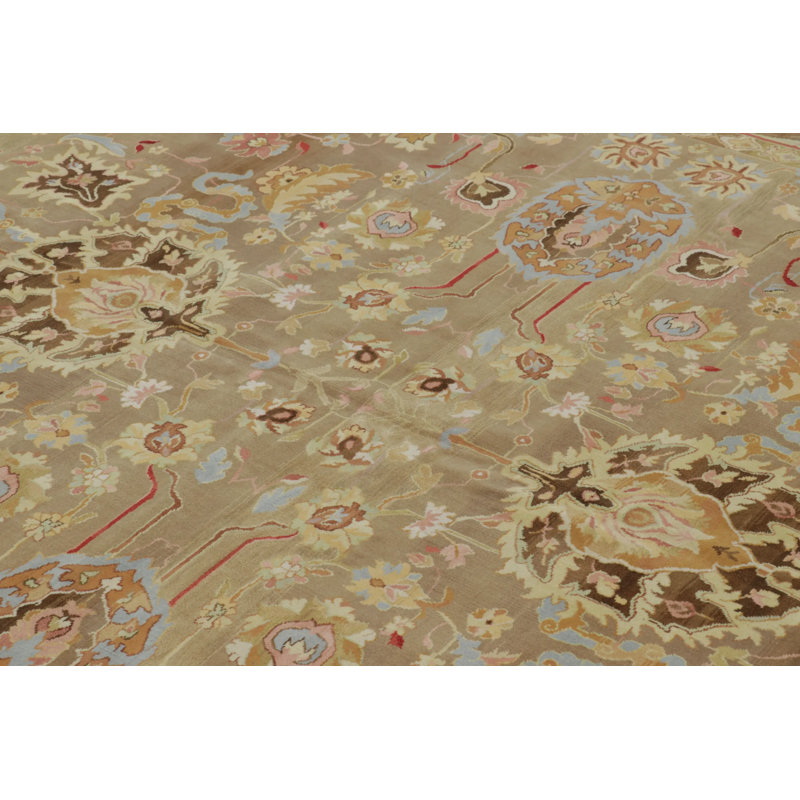 Rug & Kilim’S Persian Tabriz Style Rug In Beige-Brown With Floral Patterns