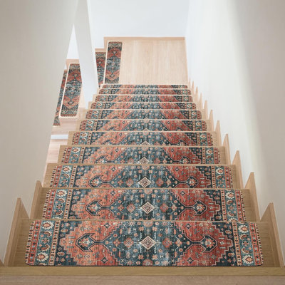 Tapis d'escalier antidérapant pour marches en bois, ensemble de 15, 30 "X 8" Tapis d'escalier intérieur antidérapant