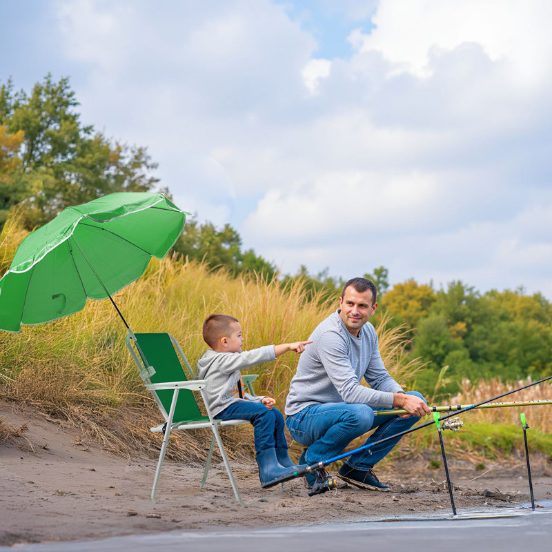 Chaise de plage pliante en métal (ensemble de 1), Vert