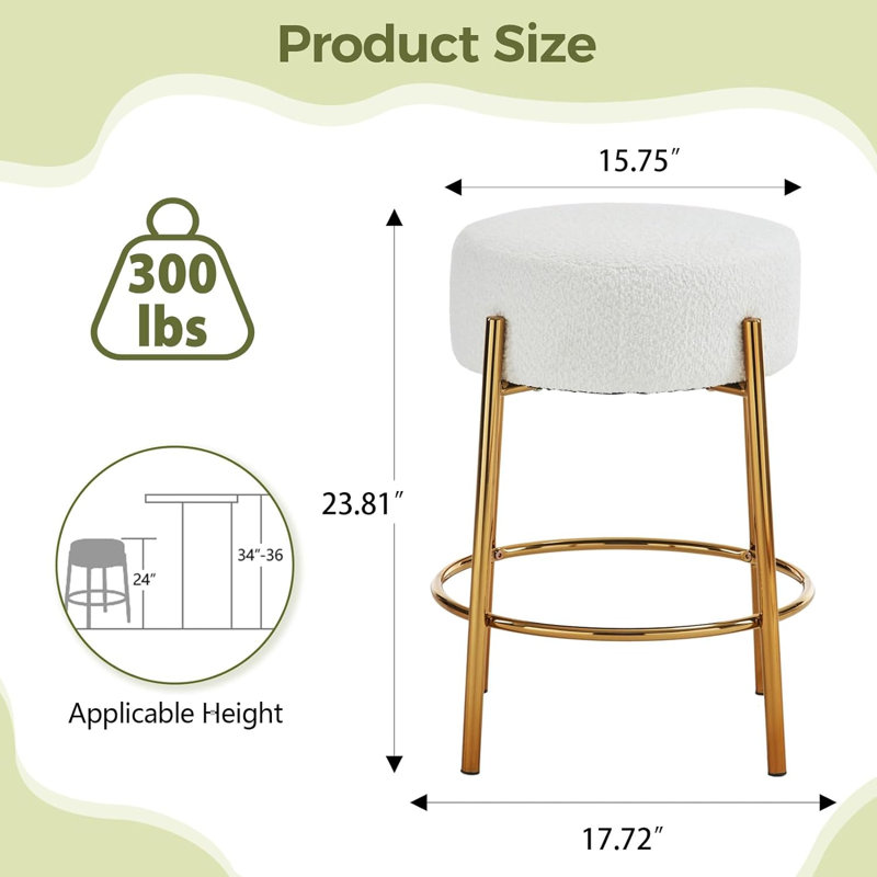 Tabouret de comptoir Diore, 2, Tabouret de comptoir (siège d'une hauteur de 24 p