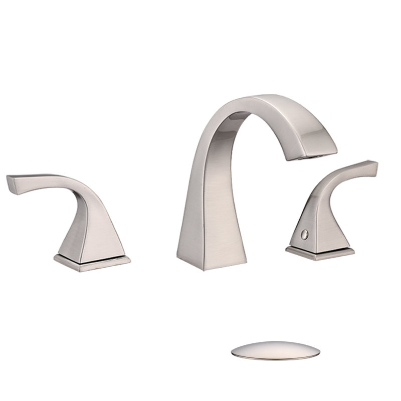 2-handle Bathroom Faucet with Drain Assembly, Brushed Nickel