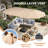 6-Person Rectangular Patio Dining Set With Umbrella & Textilene Stackable Chairs-1069775445