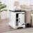 Farmhouse End Table Nightstand Rectangular Farmhouse End Table With Barn Door And Adjustable Storage Shelf, Rustic Sofa Side Table For Living Room, Bedroom, White-123645109-123645111