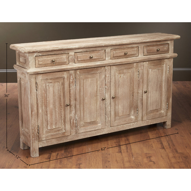 Buffet 4 tiroirs Gyrth, Sable patiné
