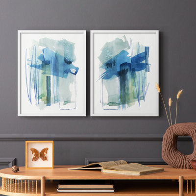 «Abstract Oasis I», reproduction encadrée de qualité supérieure - prête à être accrochée - aucun clou requis - aucun clou requis