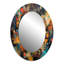Parmodh orange et bleu géométrique vibrations II - grand miroir géométrique, miroir mural décoratif orange, impression d'art en métal-1040777715-1040777712