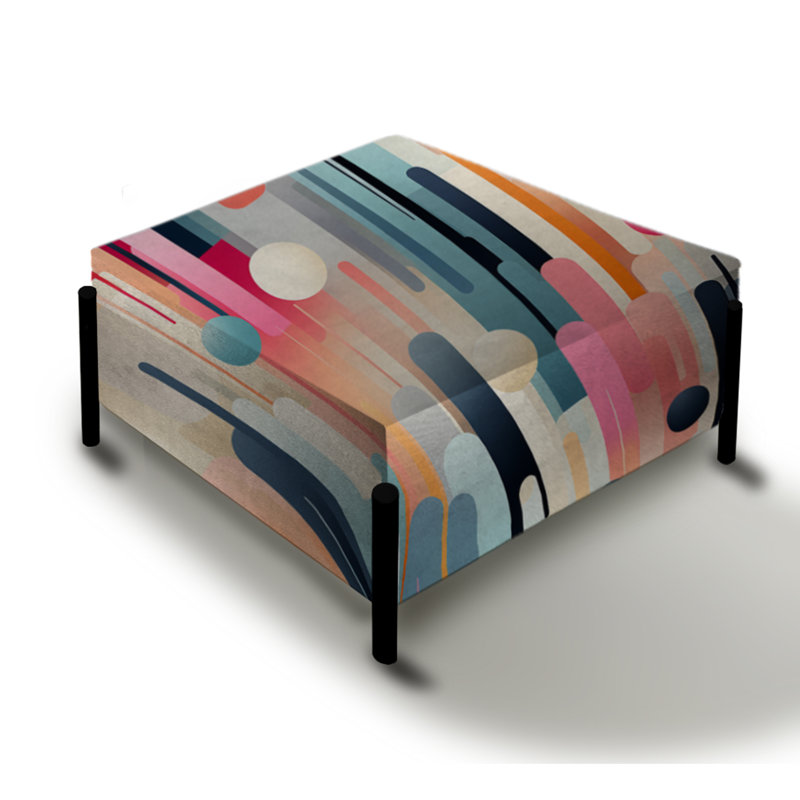 Cityscape Lines Striped Motif - Grand repose-pieds carré rayé