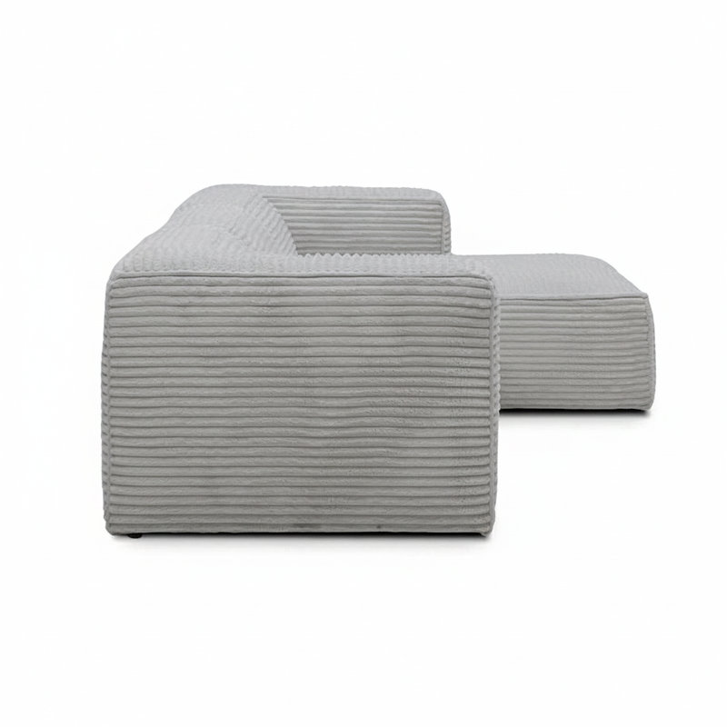 Suzue Corner Sofa, Grey, Right Hand Facing