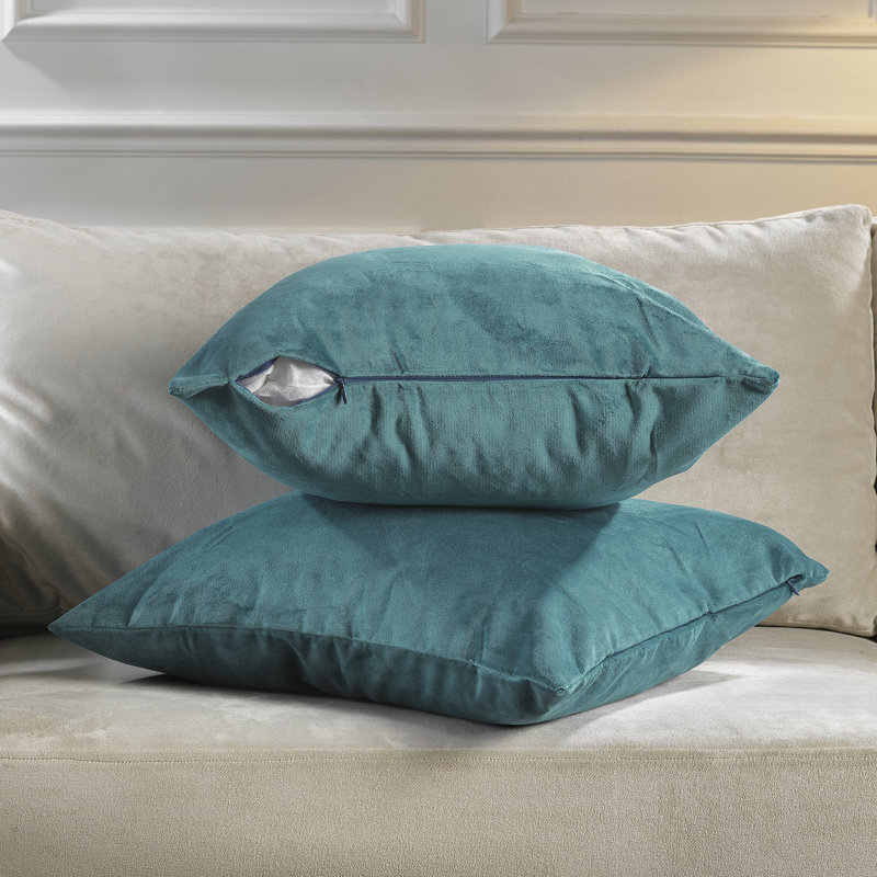 Matte Velvet Pillow Cover, 20" x 20", 39 Bluish Green