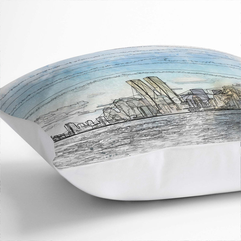 Square Cushion, 40cm H x 40cm W x 15cm D, White