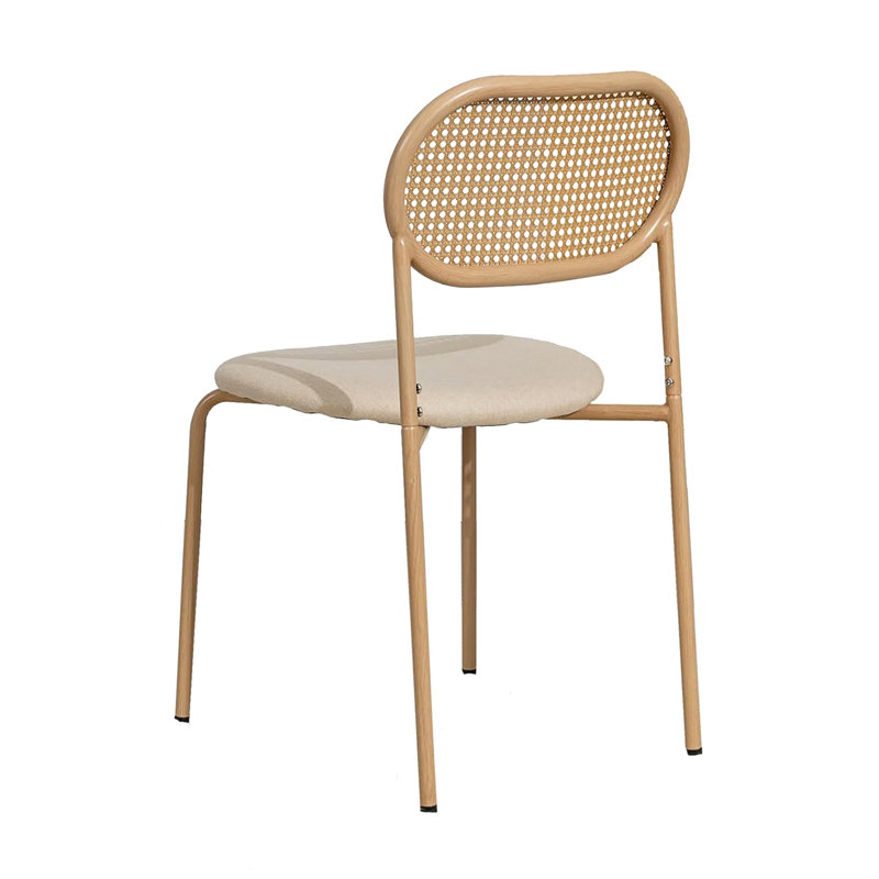 Metal Side Chair, Beige, Brown