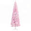 Arbre de Noël mince enneigé 7,5 pi avec des branches de pin réalistes, parfait pour les espaces compacts et les décorations festives-1527996483-1527996480