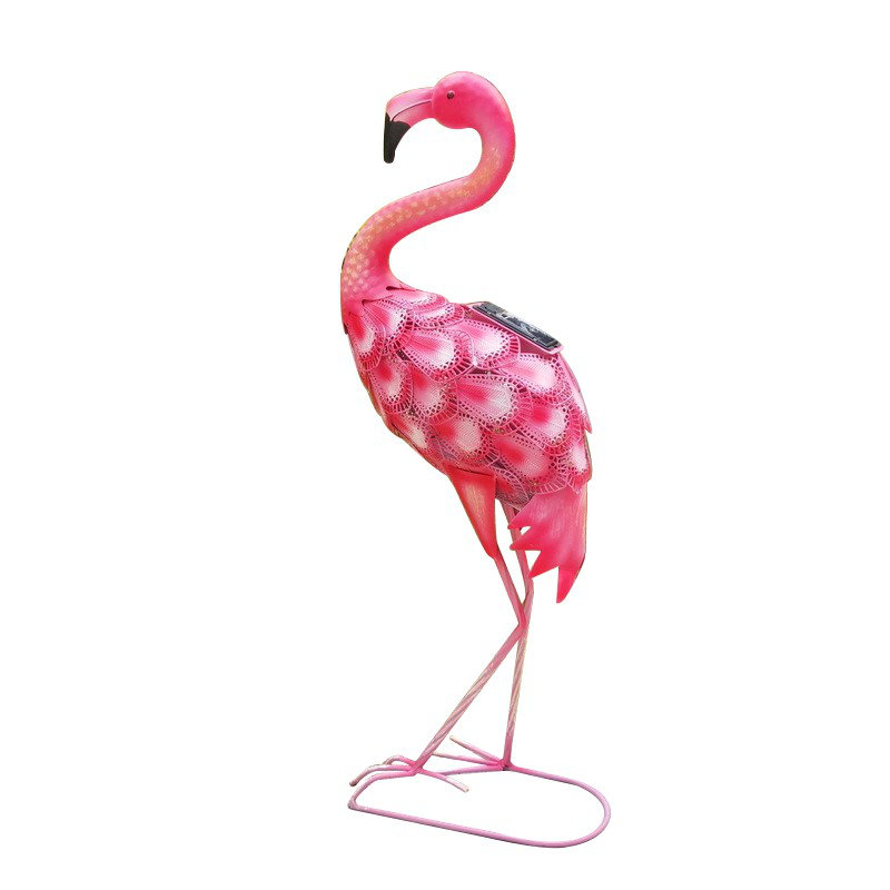 Flamant 24 po en métal avec lumière