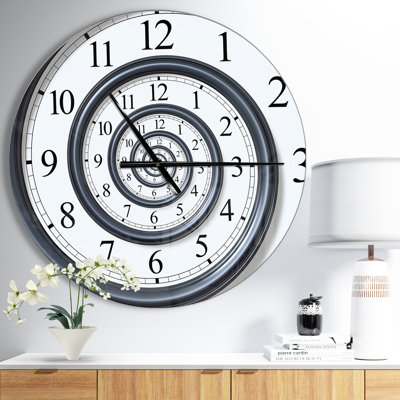 Modern Wall Clock, Spiral Analog Decorative Clock - Time Spiral