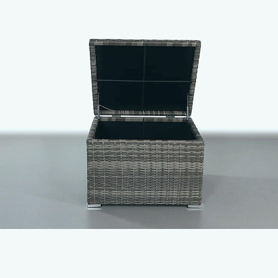 Completely assembled outdoor storage end table