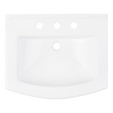 Pennfield 24" Vitreous China Wall-Mounted Bathroom Sink with Overflow and 3 Faucet Holes