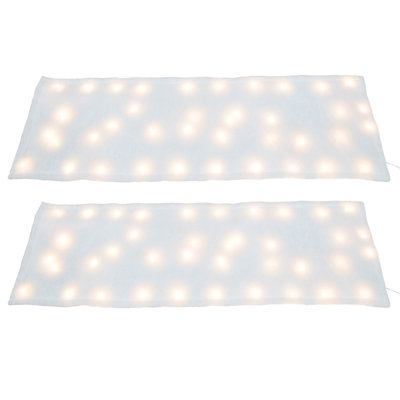  2 Pack Pre-Lit Snow Cover Blanket Holiday Decoration, 48" x 15"